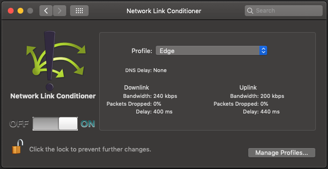 network link conditioner 2
